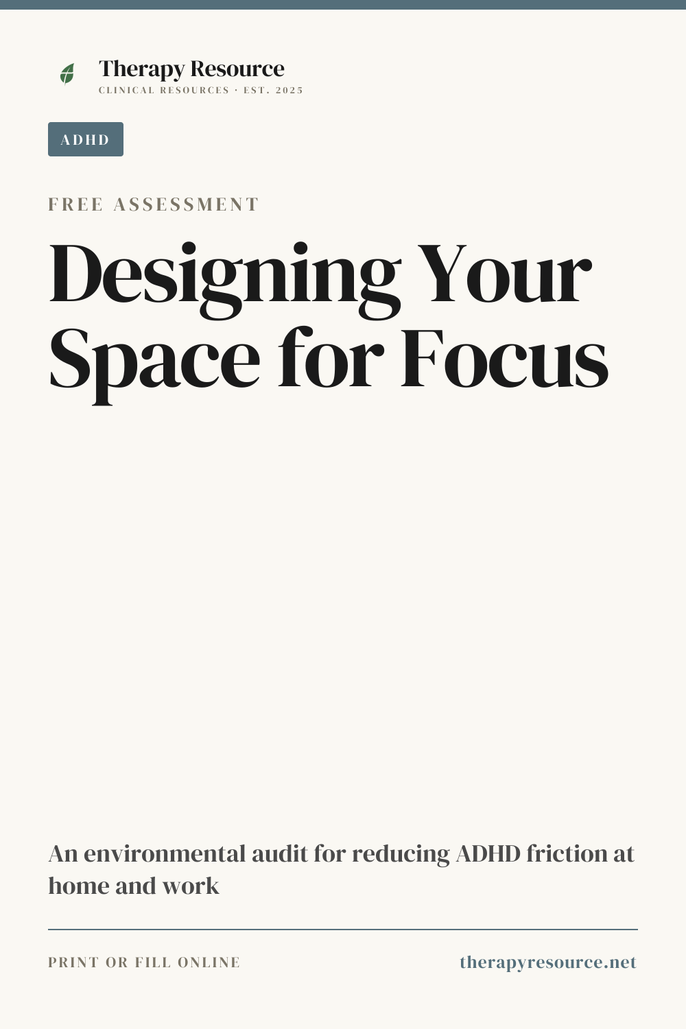 Designing Your Space for Focus worksheet preview