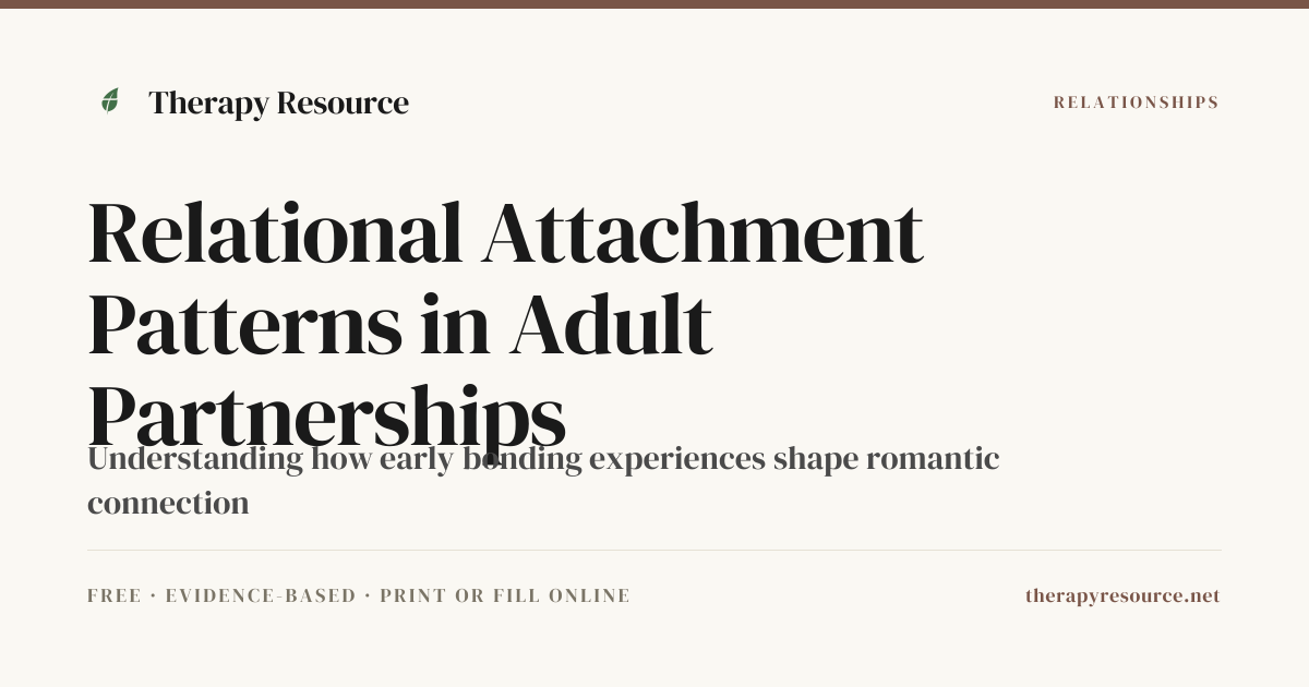 Relational Attachment Patterns in Adult Partnerships — Free ...