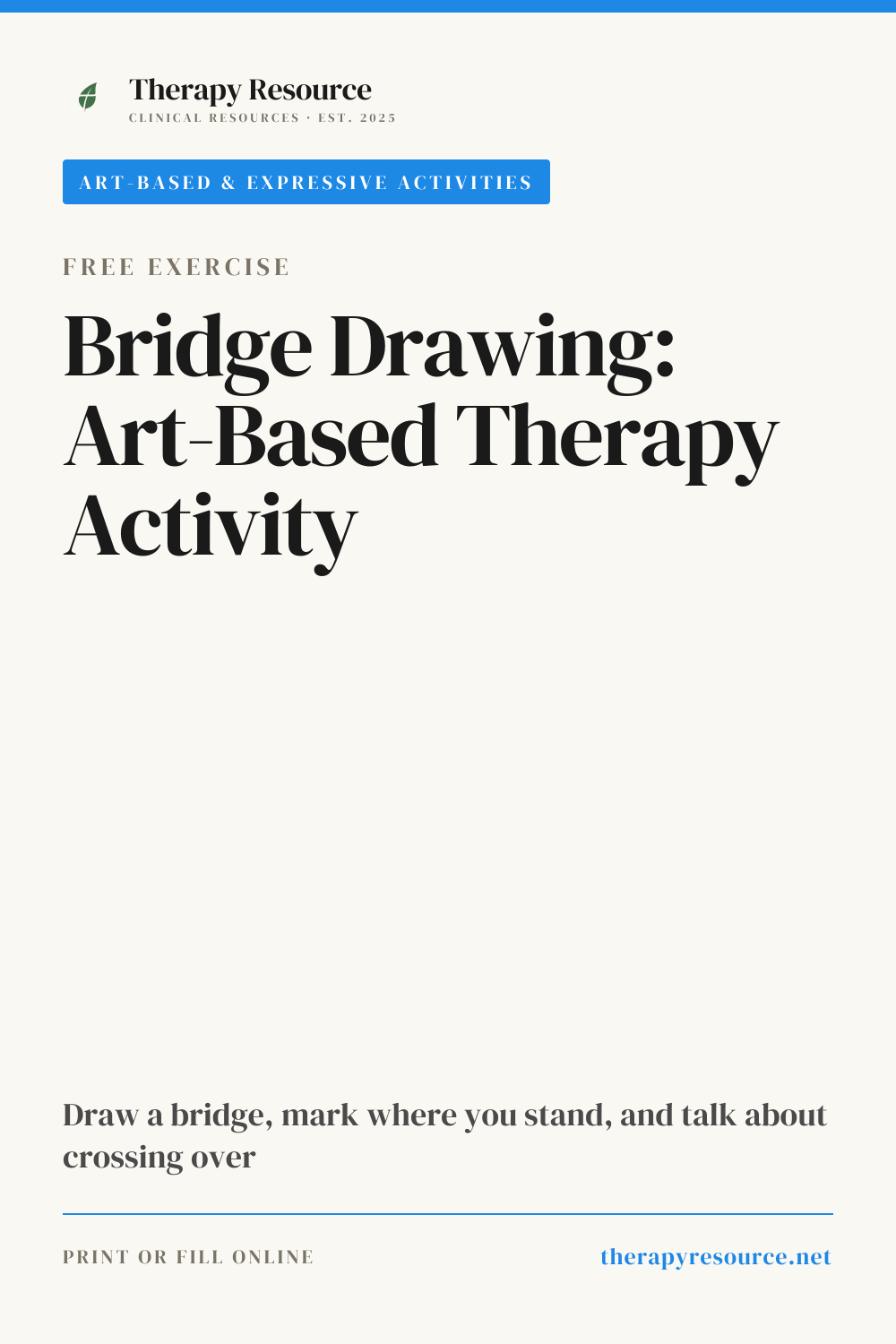 Bridge Drawing: Art-Based Therapy Activity worksheet preview