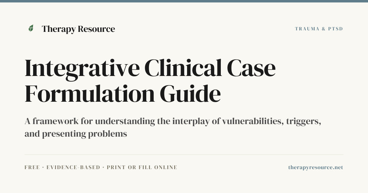 Integrative Clinical Case Formulation Guide — Free Trauma & PTSD ...