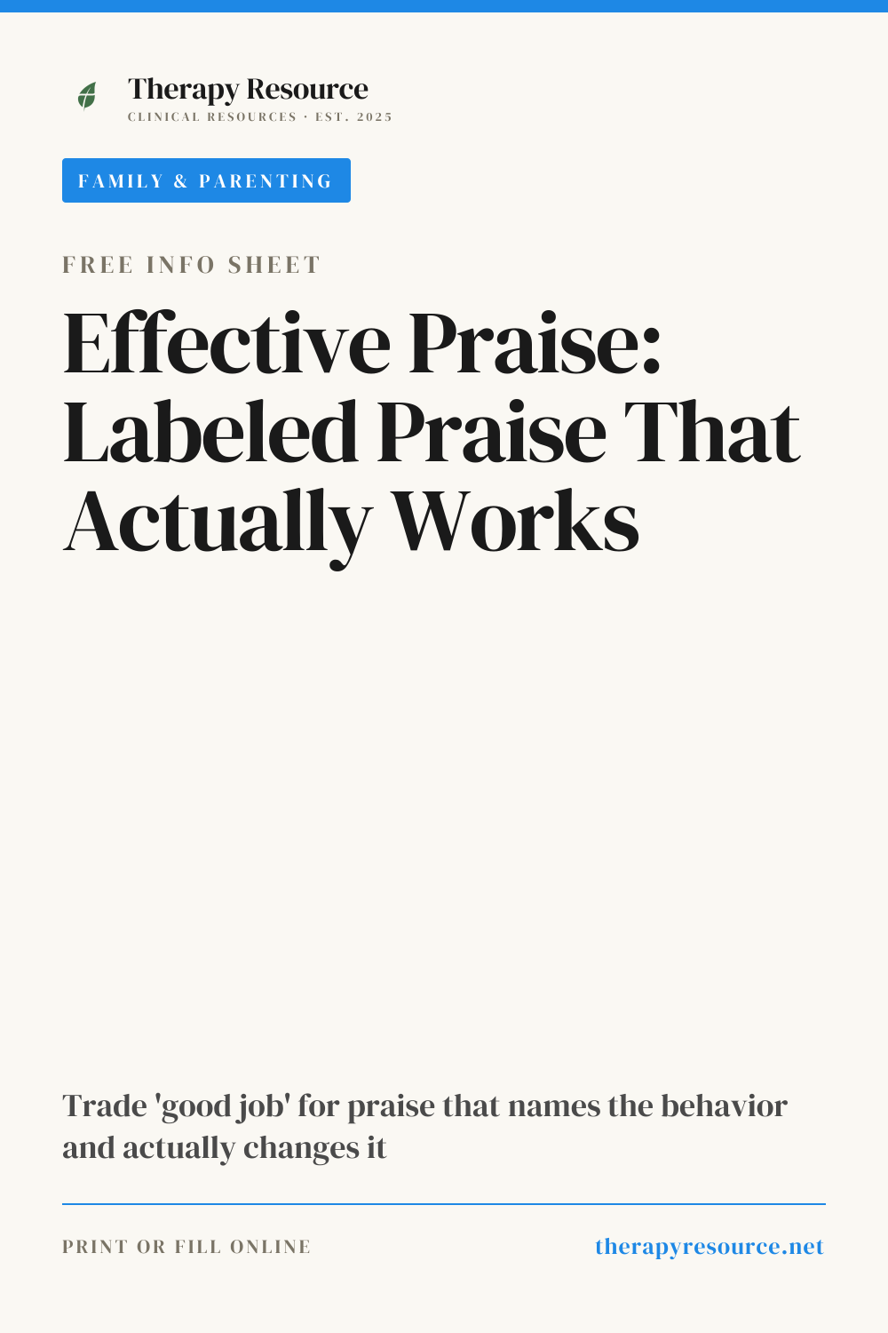 Effective Praise: Labeled Praise That Actually Works worksheet preview