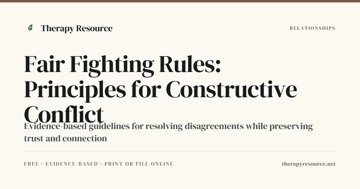 Fair Fighting Rules: Principles for Constructive Conflict — Free ...