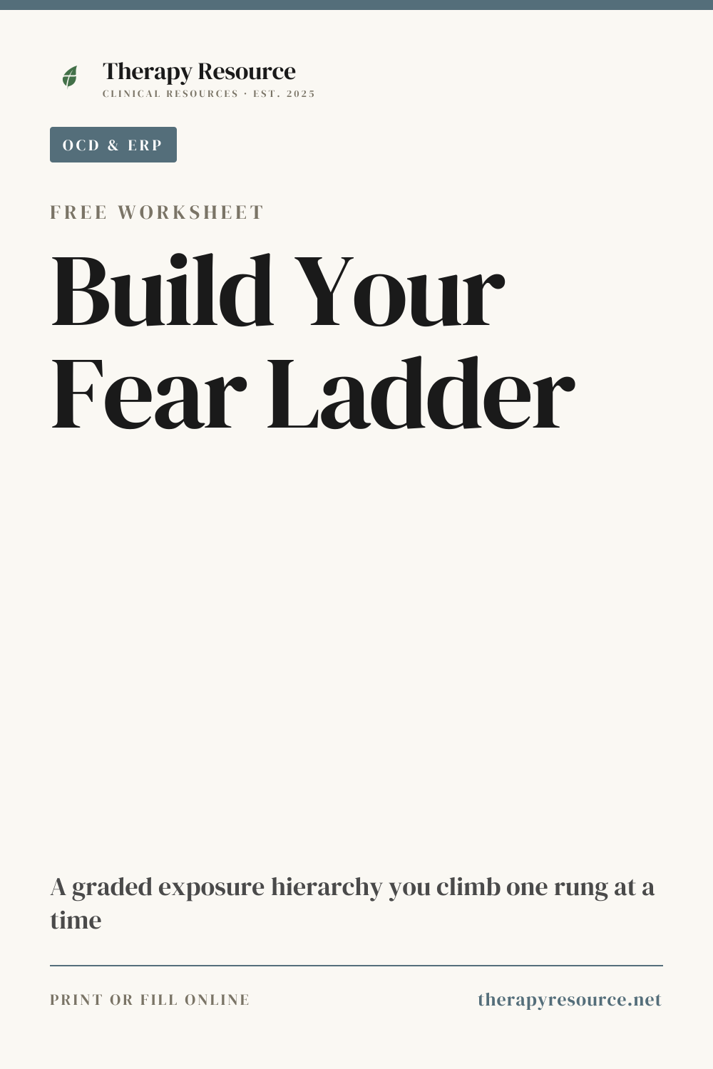 Build Your Fear Ladder worksheet preview
