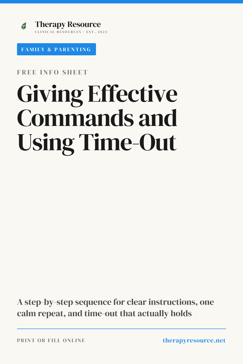 Giving Effective Commands and Using Time-Out worksheet preview