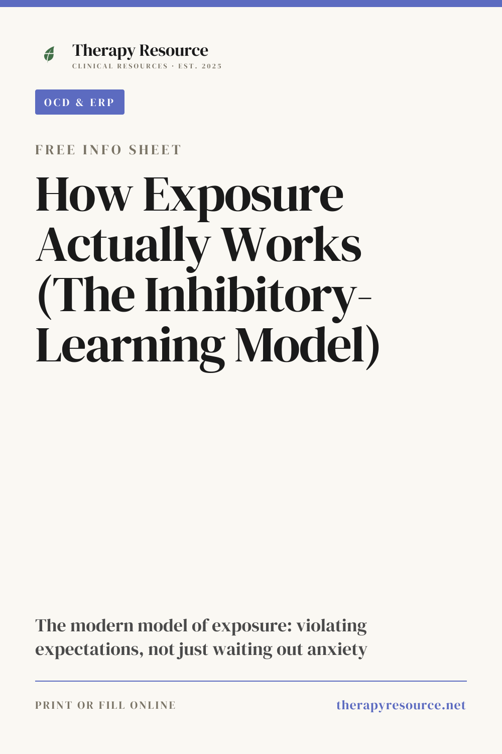 How Exposure Actually Works (The Inhibitory-Learning Model) worksheet preview