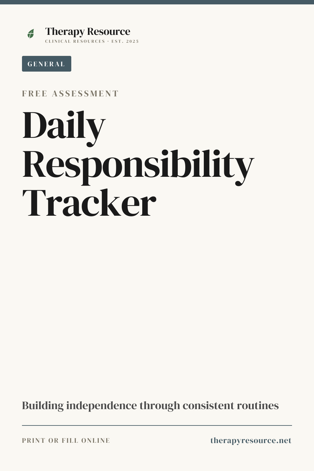 Daily Responsibility Tracker worksheet preview