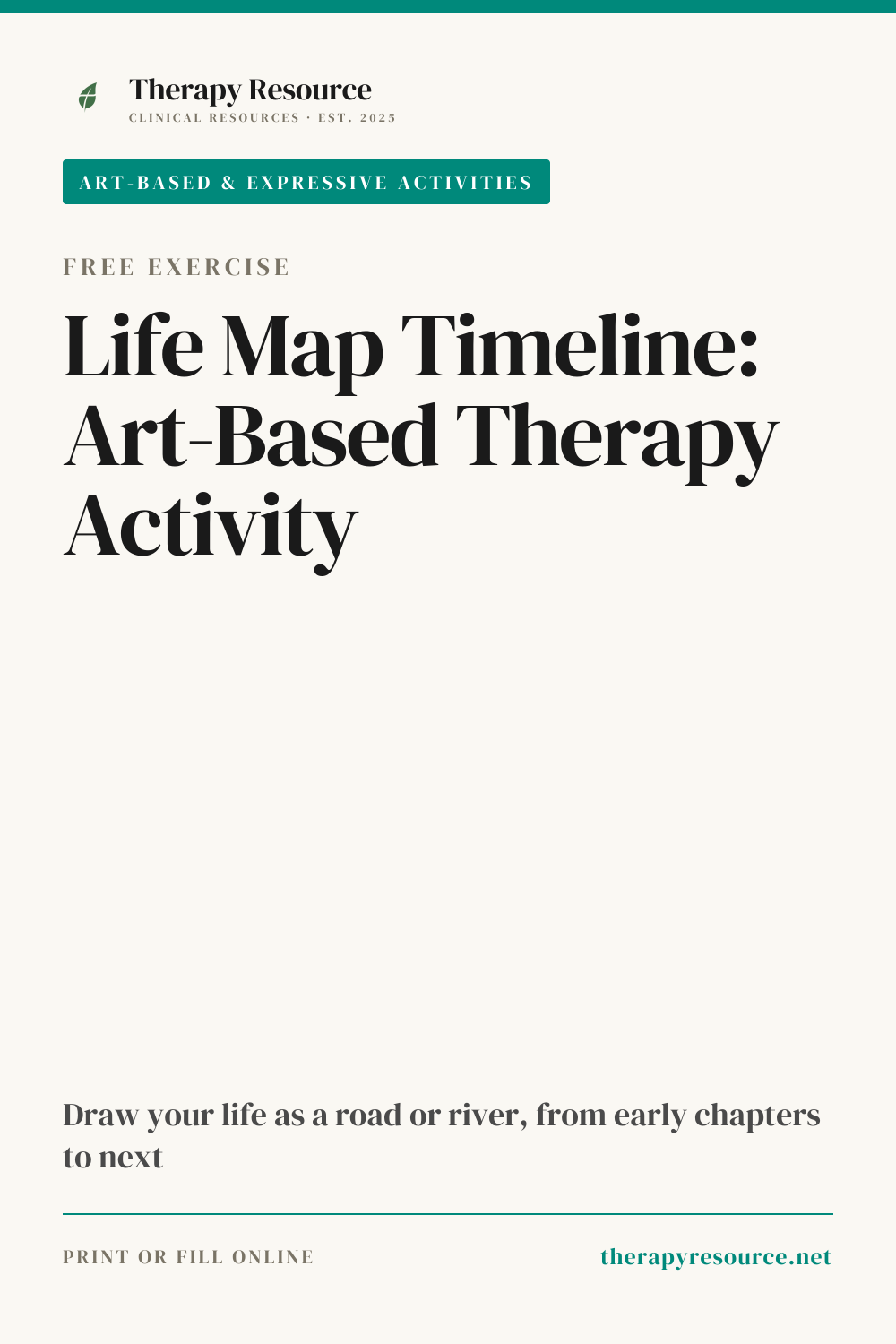 Life Map Timeline: Art-Based Therapy Activity worksheet preview