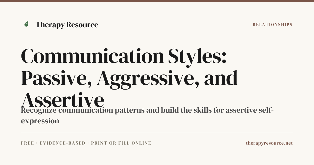 Communication Styles: Passive, Aggressive, and Assertive — Free ...