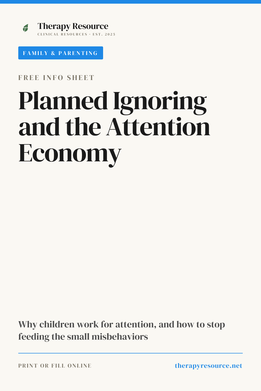 Planned Ignoring and the Attention Economy worksheet preview
