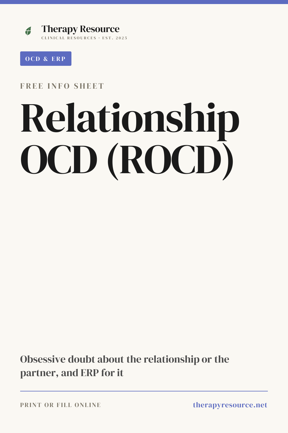 Relationship OCD (ROCD) worksheet preview