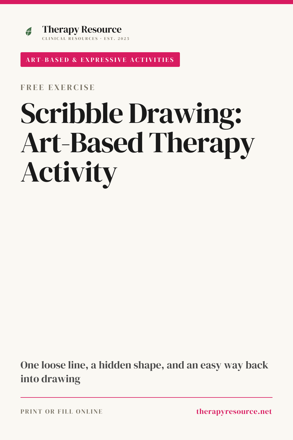 Scribble Drawing: Art-Based Therapy Activity worksheet preview