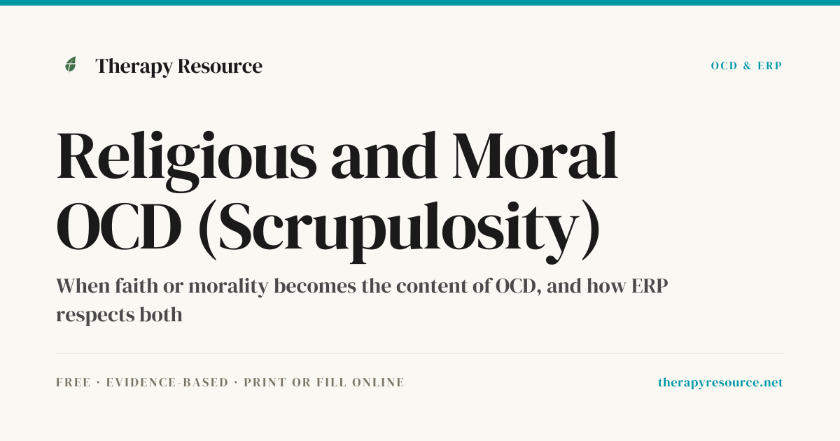 Religious and Moral OCD (Scrupulosity) — Free OCD & ERP Worksheet ...