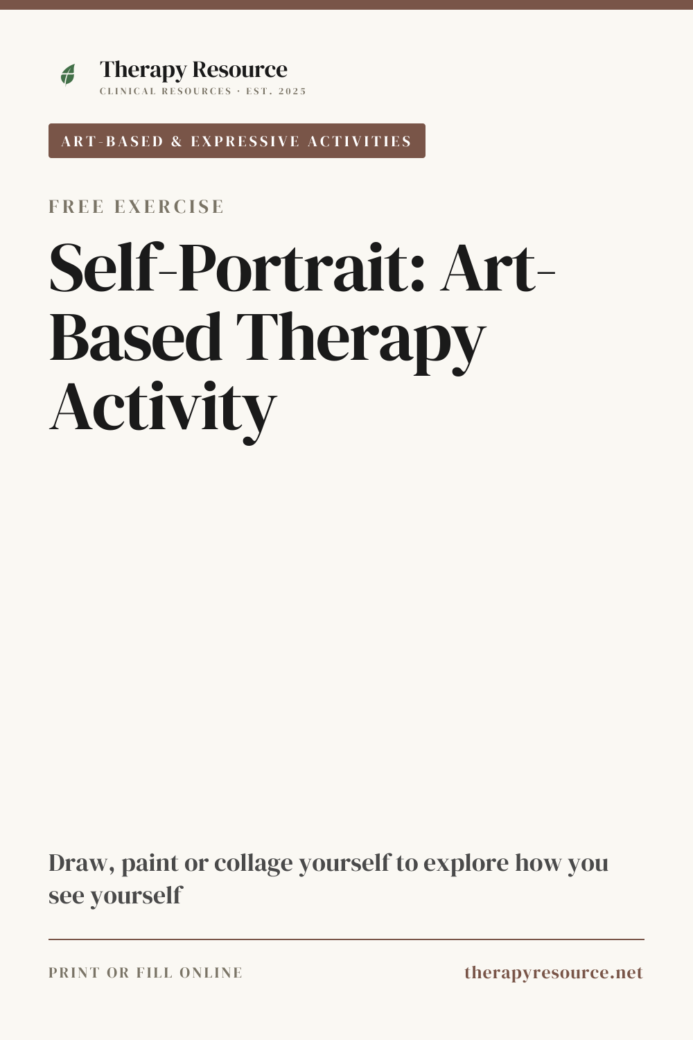 Self-Portrait: Art-Based Therapy Activity worksheet preview