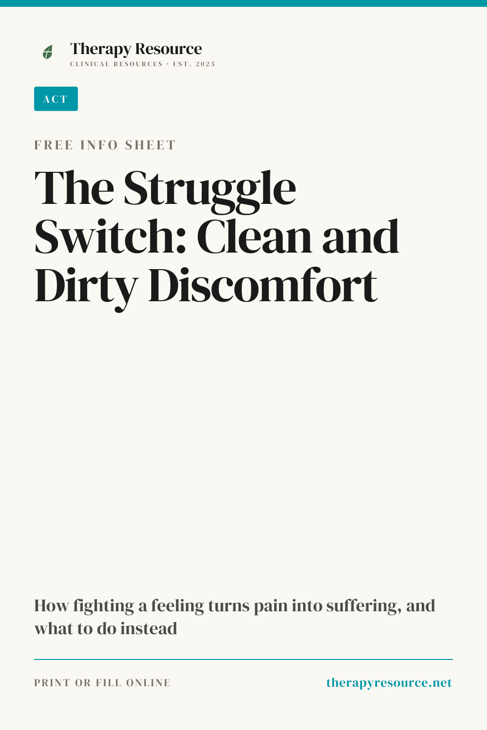 The Struggle Switch: Clean and Dirty Discomfort worksheet preview