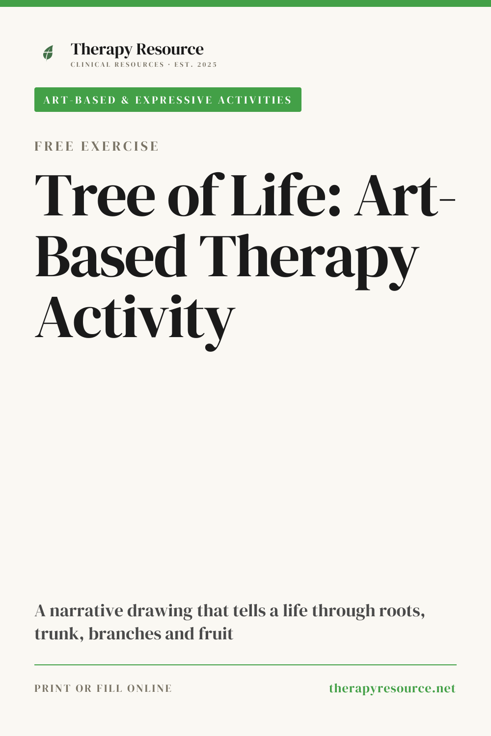 Tree of Life: Art-Based Therapy Activity worksheet preview
