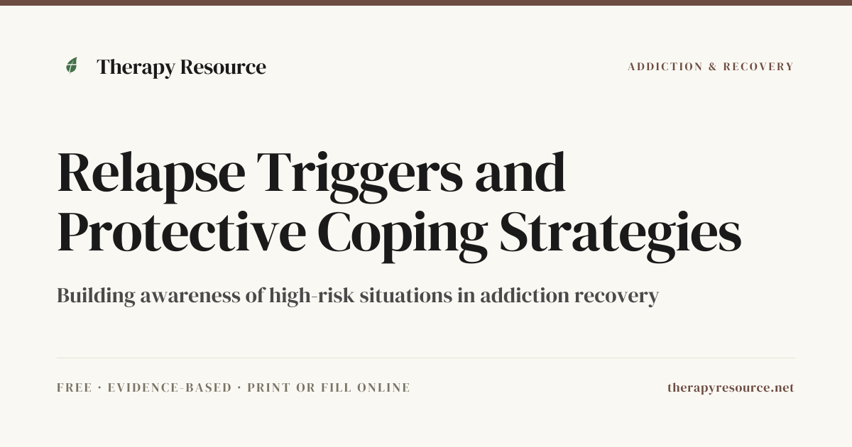 Relapse Triggers and Protective Coping Strategies — Free Addiction ...