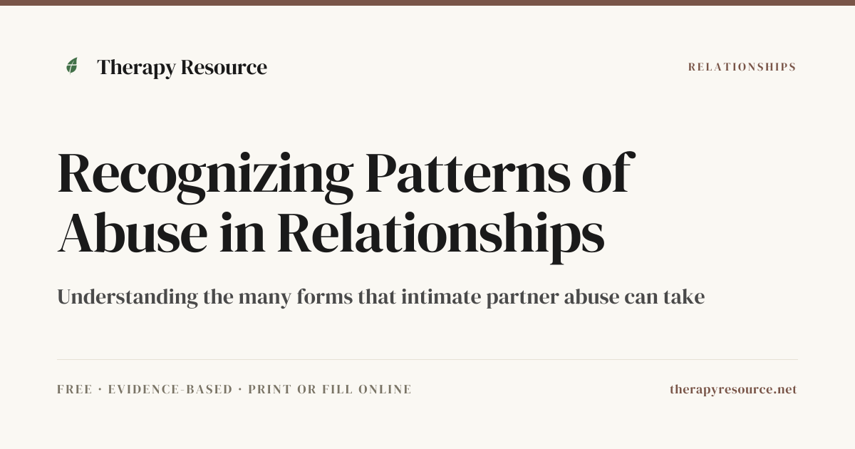 Recognizing Patterns of Abuse in Relationships — Free Relationships ...