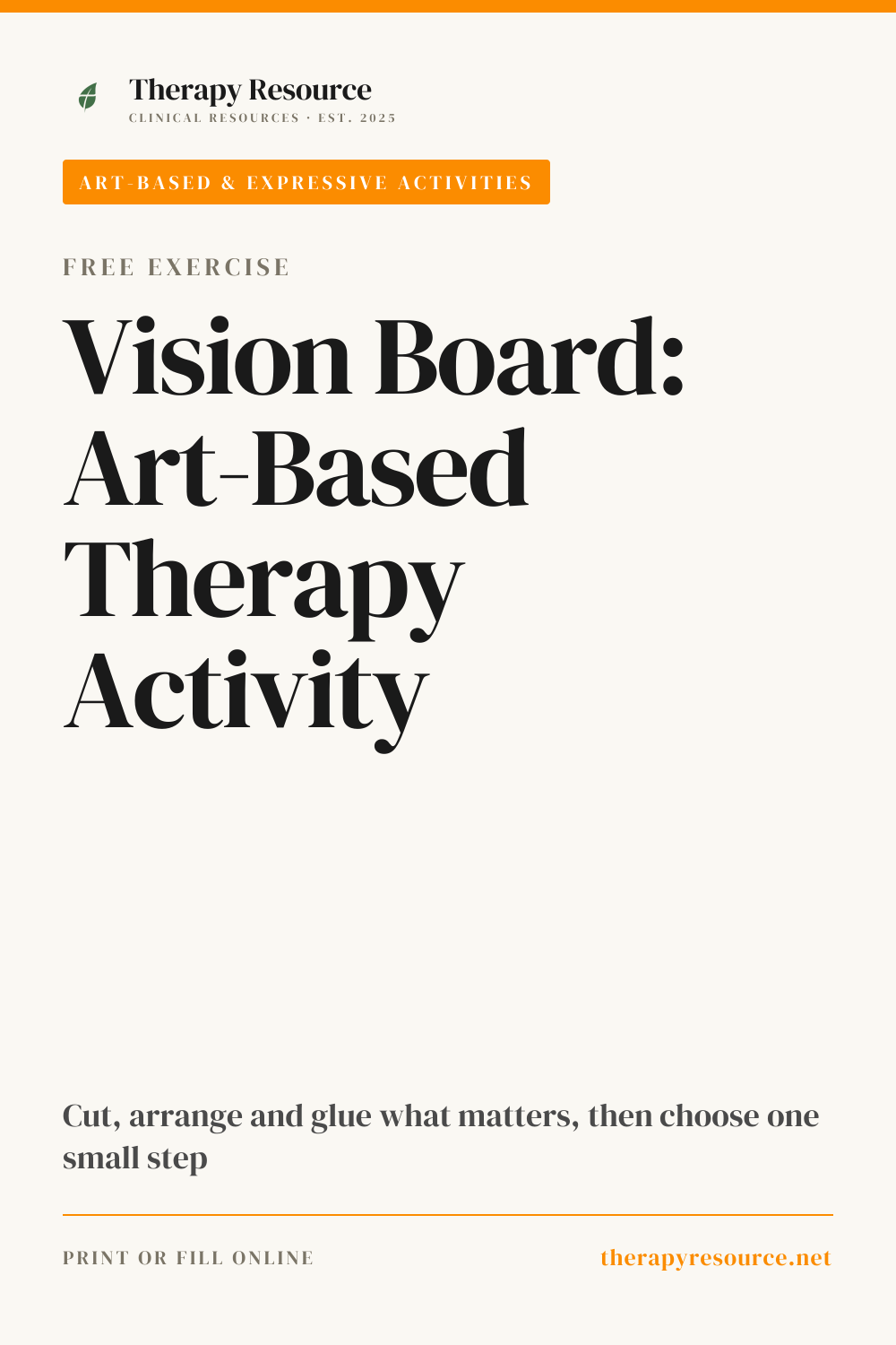 Vision Board: Art-Based Therapy Activity worksheet preview