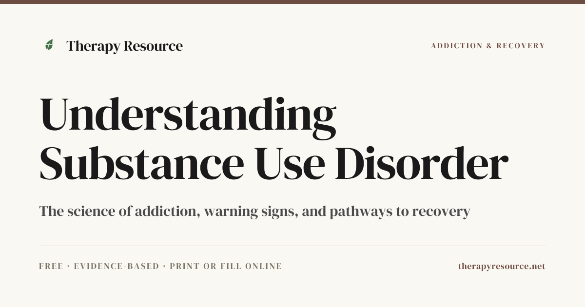 Understanding Substance Use Disorder — Free Addiction & Recovery ...